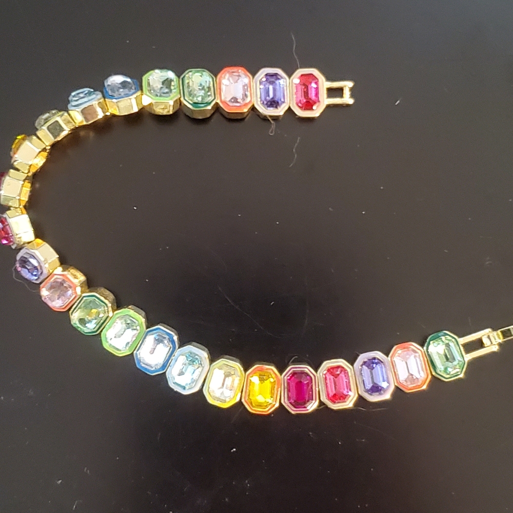BaubleBar Vibrant Gemstone Bracelet with Gold Accents - Picture 4 of 10